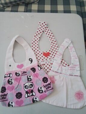 Set of 3 Handmade Baby Bibs New